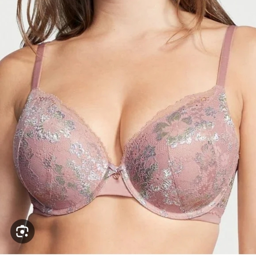 Victoria's Secret Body By Victoria Lace Push-Up Bra In Mauve Shimmer 36B